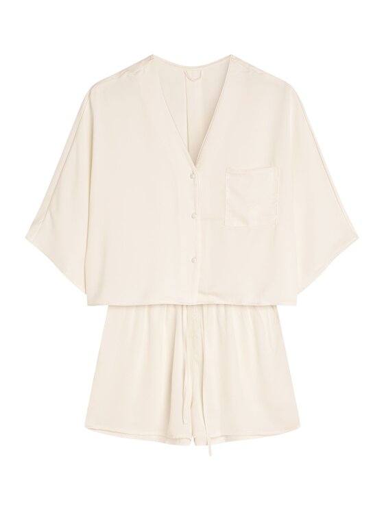 Esotiq Esotiq Piżama 42653 Biały Regular Fit