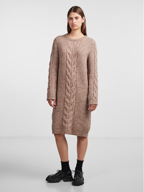 Pieces Pieces Трикотажна сукня 17140378 Коричневий Regular Fit