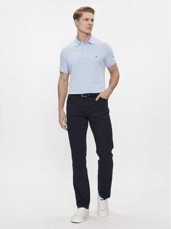 Tommy Hilfiger Tommy Hilfiger Tricou polo 1985 MW0MW17771 Albastru celest Slim Fit
