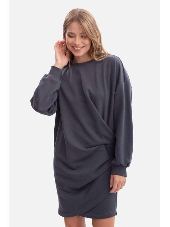 BeWear BeWear Sukienka dzianinowa b298 Szary Baggy Fit
