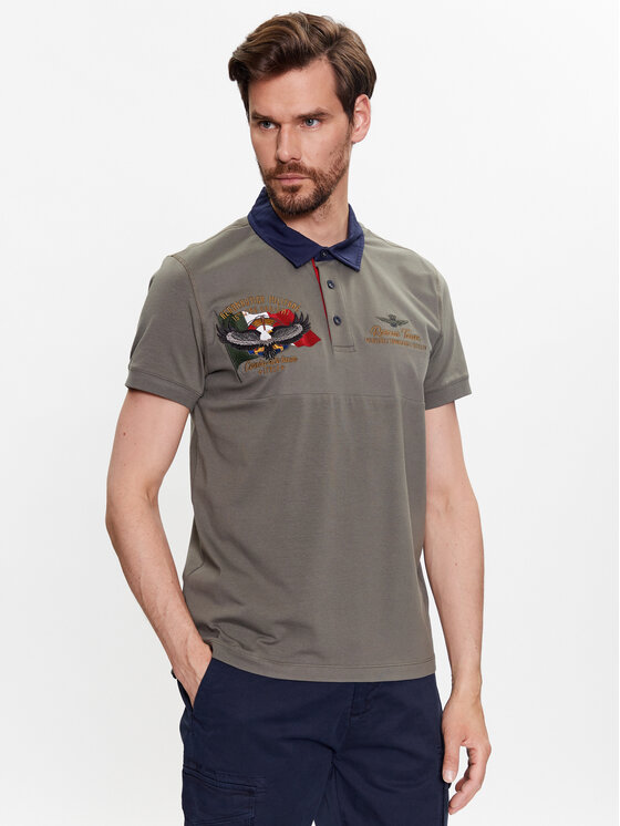 Тениска с яка и копчета Aeronautica Militare