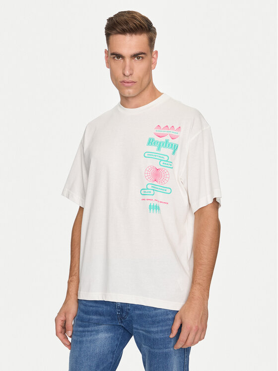 REPLAY Replay T-särk MMG334.000.23454 Valge Oversize