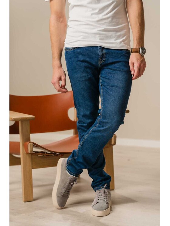TeeShoppen TeeShoppen Jeansy 'Perform Collection' Niebieski Slim Fit