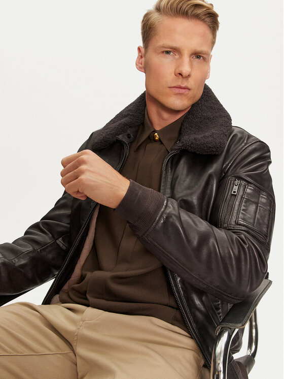 Milestone Milestone Lederjacke MS Tom 43104121070 Braun Regular Fit