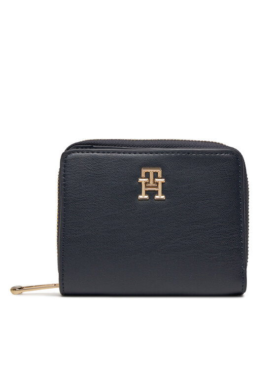 Portofel Mic de Damă Tommy Hilfiger Iconic Tommy Med Za AW0AW15748 Bleumarin