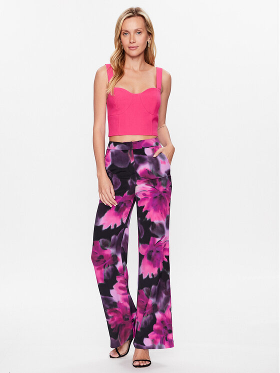 Morgan Morgan Παντελόνι υφασμάτινο 231-PCHARM.F Ροζ Relaxed Fit