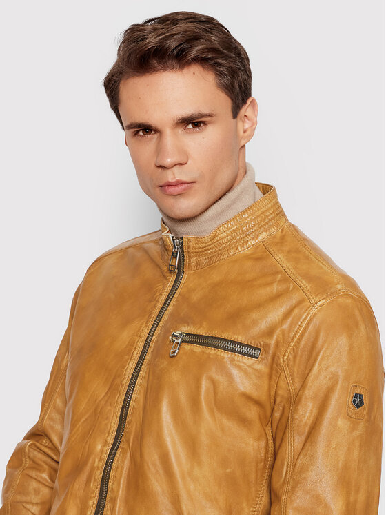 Milestone Milestone Lederjacke MS-Monza 211008 60095 Braun Regular Fit