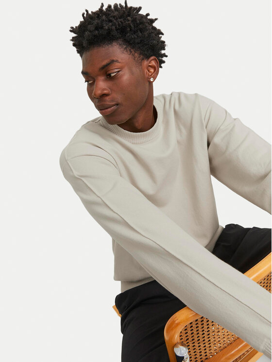 Jack&Jones Jack&Jones Пуловер Collective 12251556 Бежов Relaxed Fit