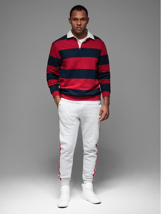 Ombre Ombre Spodnie dresowe OM-PASK-0258 Szary Regular Fit