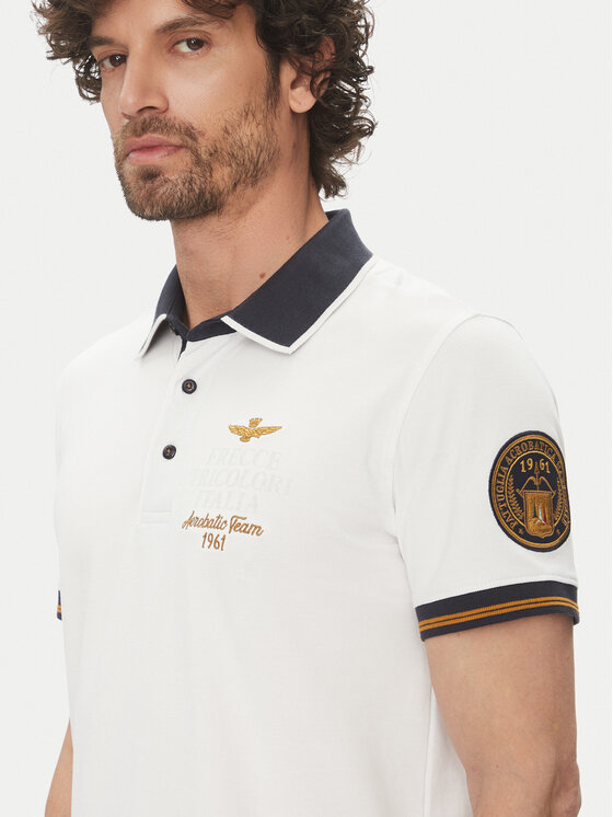 Aeronautica Militare Aeronautica Militare Polo marškinėliai 251PO1859P191 Balta Regular Fit