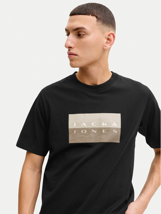 Jack & Jones Jack & Jones Marškinėliai Fusion 12289863 Juoda Regular Fit
