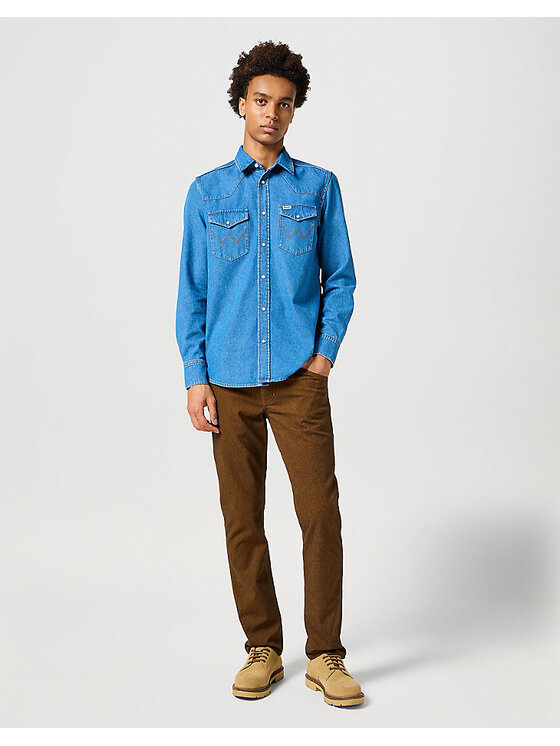 Wrangler Wrangler Spodnie materiałowe GREENSBORO Brązowy Regular Fit