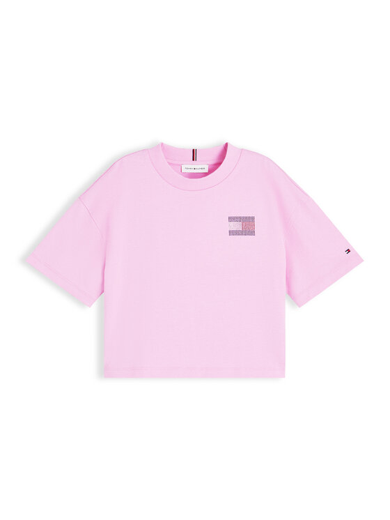 Tommy Hilfiger Tommy Hilfiger T-Shirt KG0KG09465 Różowy jasny Regular Fit