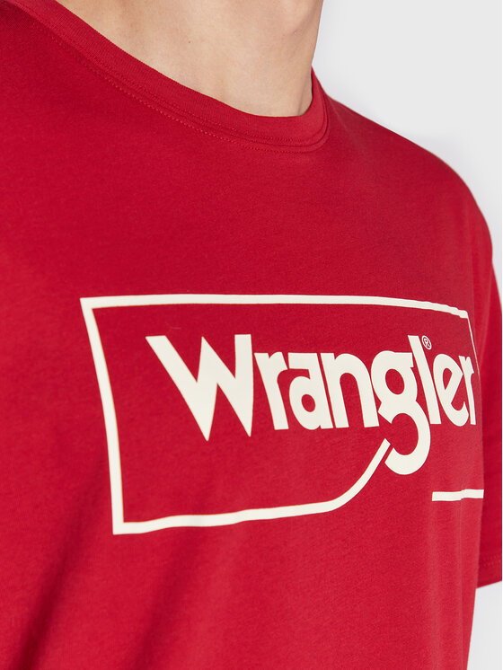 Wrangler Wrangler T-Shirt Frame Logo W70JD3X47 112320763 Czerwony Regular Fit