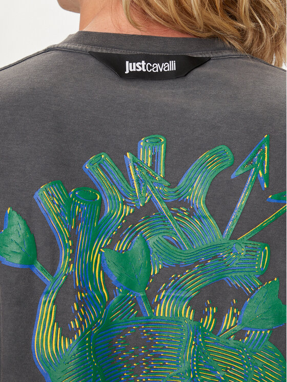 Just Cavalli Just Cavalli T-Shirt 76OAHE03 Grau Regular Fit