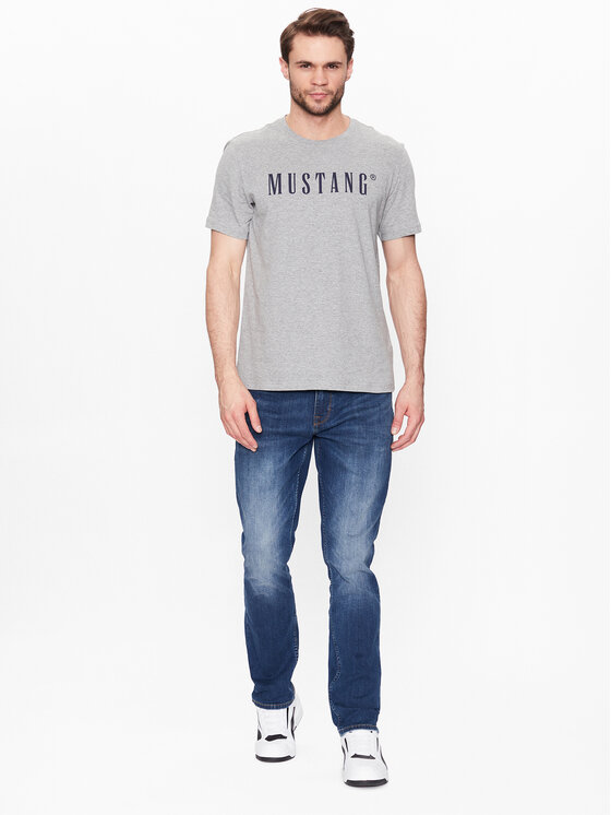 Mustang Mustang T-krekls Alex 1013221 Pelēks Regular Fit