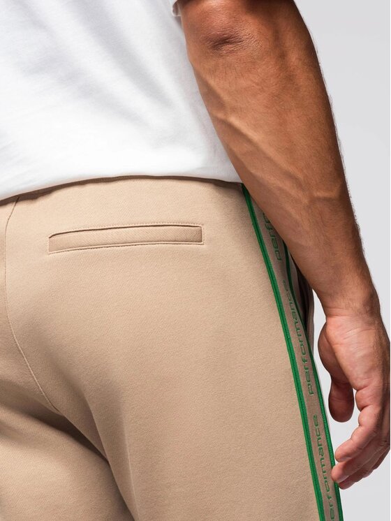 Ombre Ombre Spodnie dresowe OM-PASK-0284 Brązowy Regular Fit