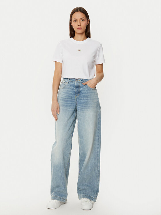 Calvin Klein Jeans Calvin Klein Jeans Póló J20J225084 Fehér Regular Fit