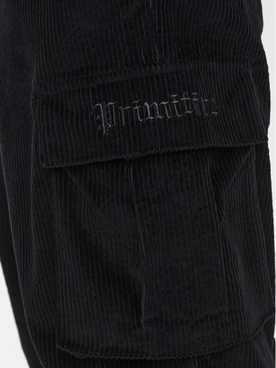 Primitive Primitive Штани з тканини Gensis Corduroy PA123700 Чорний Relaxed Fit