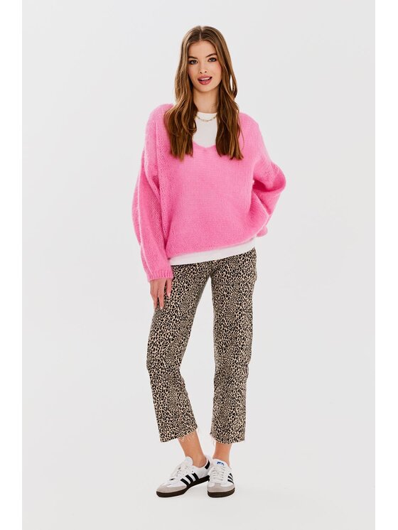 NAOKO NAOKO Sweter Bubblegum Różowy Oversize