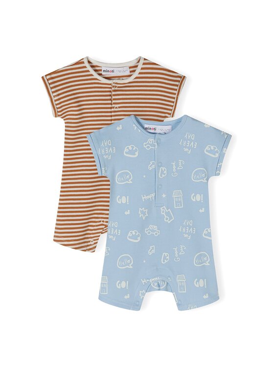 MINOTI MINOTI Komplet 2 par pajacy 24babypack31 Beżowy