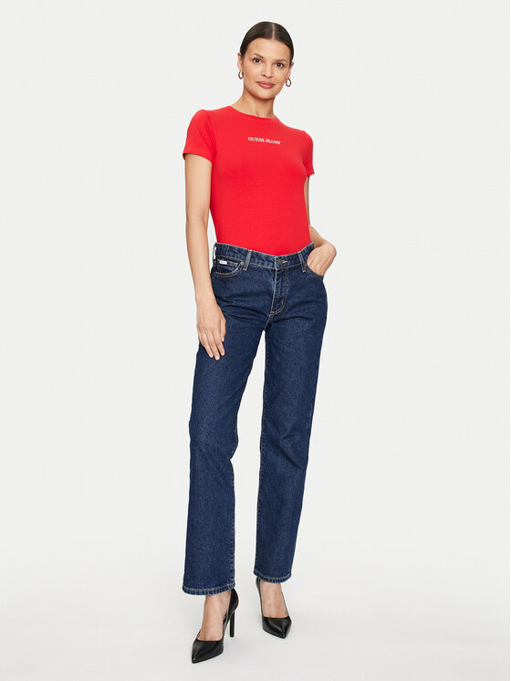Guess Jeans Guess Jeans Jeansy W4YA98 D5CC2 Tmavomodrá Straight Fit