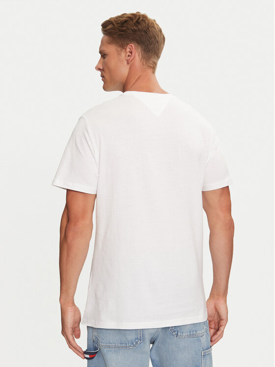 Tommy Jeans Tommy Jeans Tricou Essential Flag DM0DM20740 Alb Slim Fit