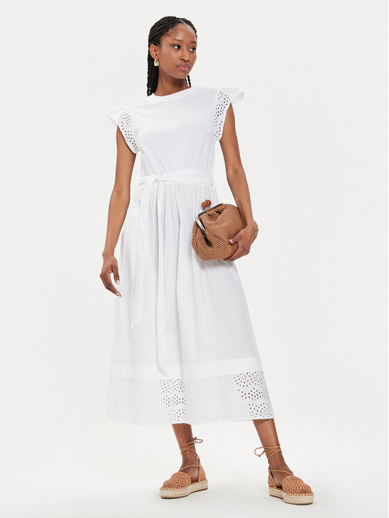 United Colors Of Benetton United Colors Of Benetton Rochie de vară 49HSDV095 Alb Regular Fit