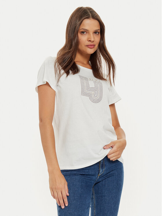 Liu Jo Liu Jo Tricou TF4209 J6040 Alb Regular Fit