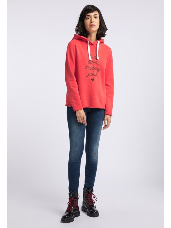 Mustang Mustang Felpa BELLA H HOODIE Rosso Regular Fit