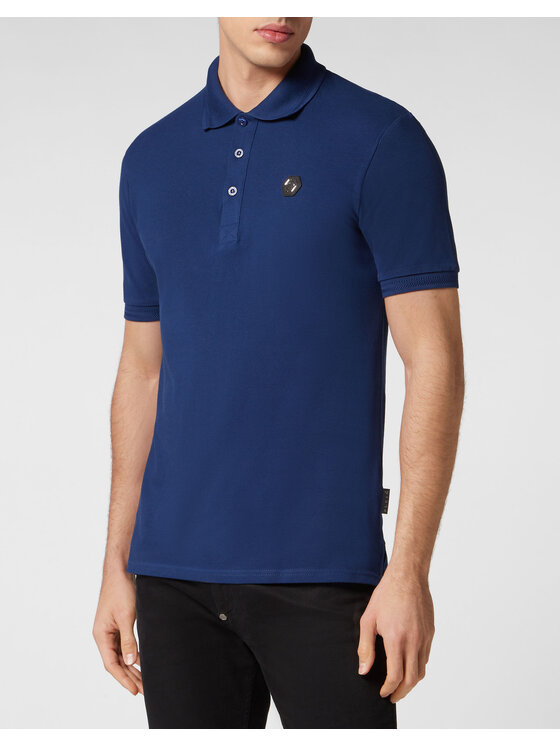PHILIPP PLEIN PHILIPP PLEIN Polo 295 Niebieski jasny Slim Fit