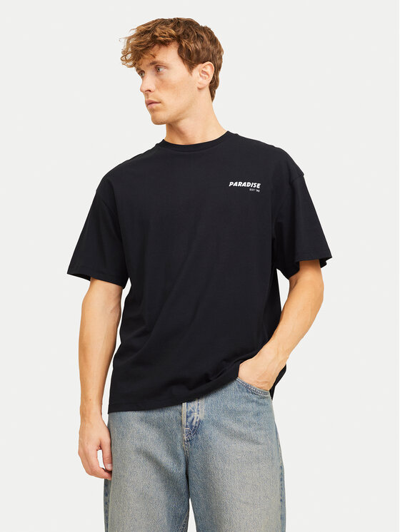 Jack&Jones Jack&Jones Majica Charge 12269384 Črna Relaxed Fit