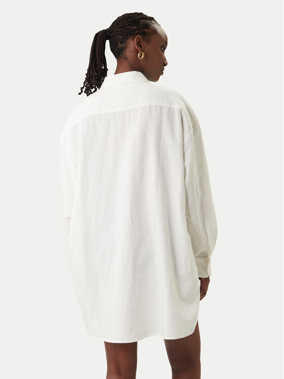 Tommy Jeans Tommy Jeans Φόρεμα πουκάμισο DW0DW22344 Λευκό Relaxed Fit