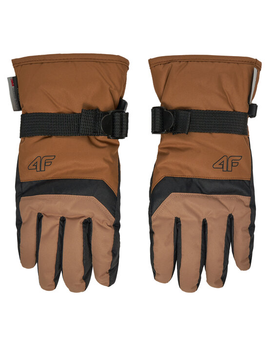 4F Guanti da sci 4FJWAW24AFGLM129 Beige, taglia : L