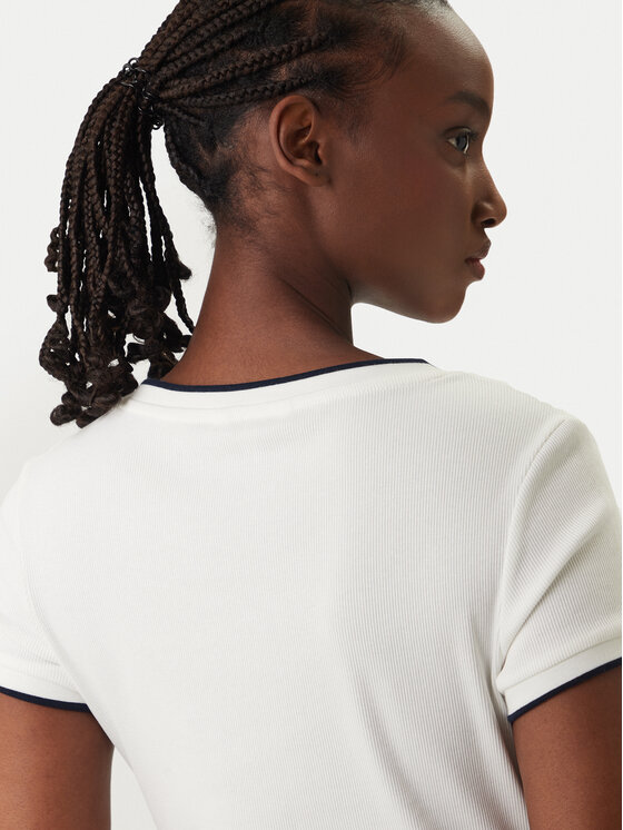 Tommy Jeans Tommy Jeans Majica DW0DW22275 Bela Slim Fit