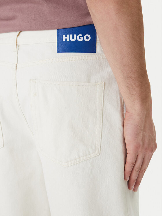HUGO HUGO Džínsové šortky Skate 50555983 Écru Straight Fit