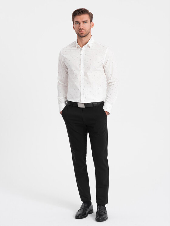 Ombre Ombre Košile OM-SHCS-0156 Bílá Regular Fit