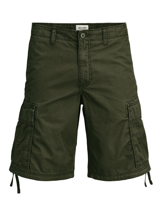 Jack & Jones Jack & Jones Kratke hlače iz tkanine Cole Frank 12291369 Zelena Regular Fit