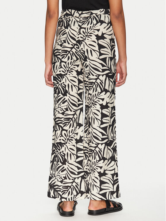 Vila Vila Bavlnené nohavice Anu 14108517 Čierna Wide Leg