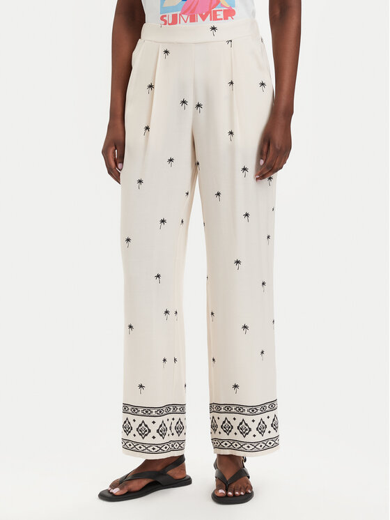 Vero Moda Pantaloni din material Kai 10345546 Crem Regular Fit