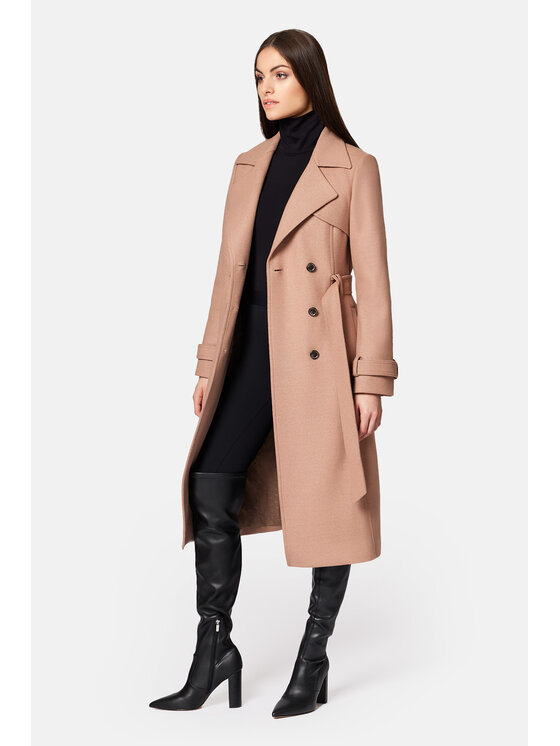 Lancerto Lancerto Płaszcz wełniany Maren PC073223000022 Beżowy Slim Fit