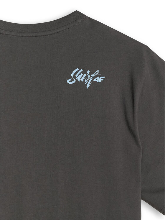 4F 4F T-Shirt CATCH THE WAVE Szary ciemny Regular Fit