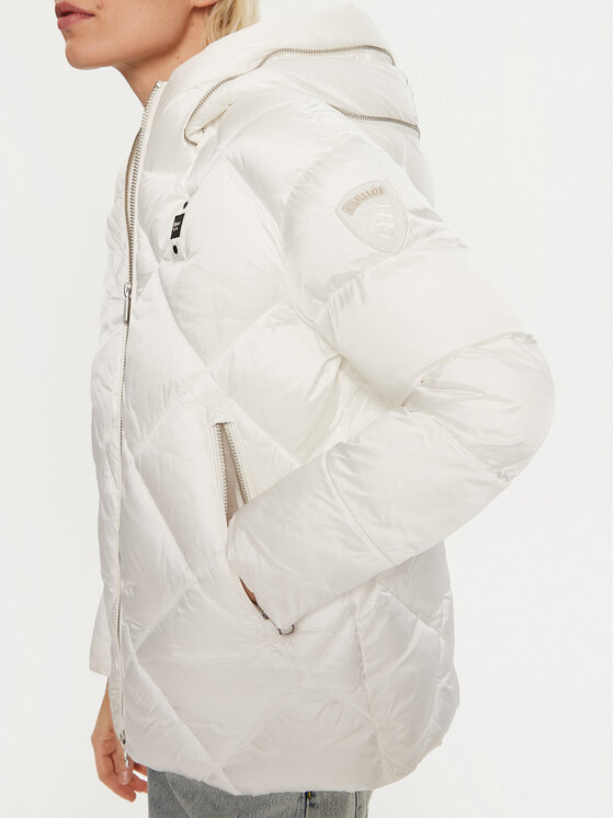 Blauer Blauer Pehelykabát 24WBLDC02273 Fehér Regular Fit