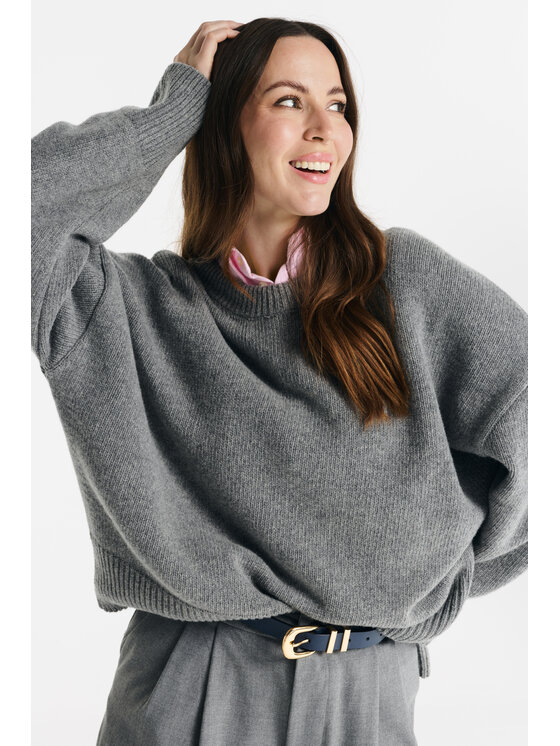 Salme Salme Sweter Livia Szary Oversize