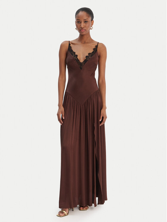 Bardot Sukienka wieczorowa Aderia 60248DB Brązowy Slim Fit