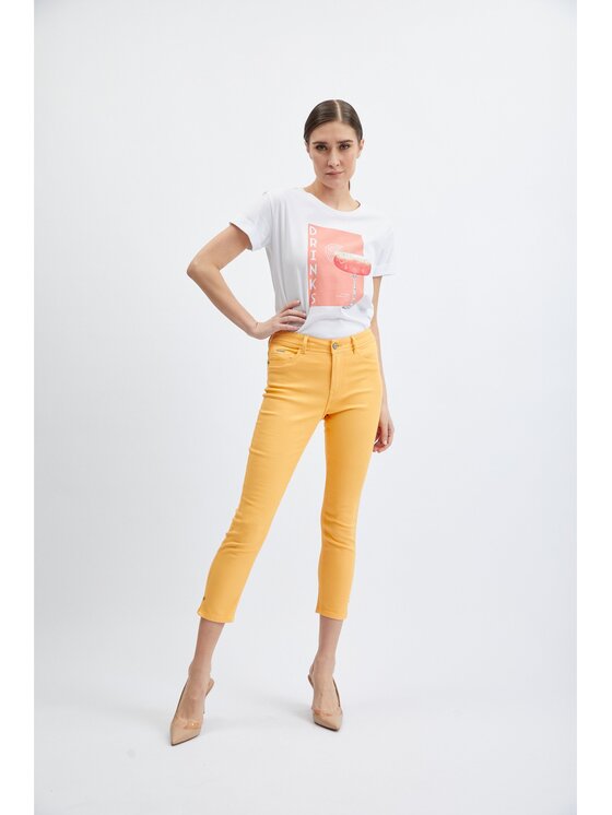 Orsay Orsay Jeansy 359235242000__42 Pomarańczowy Skinny Fit