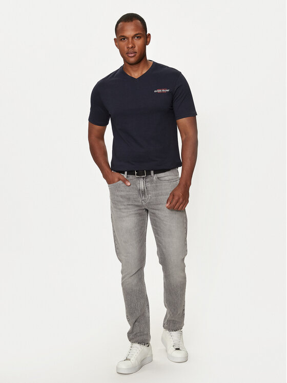 Guess Jeans Guess Jeans Marškinėliai M4YI50 K8HM0 Tamsiai mėlyna Slim Fit