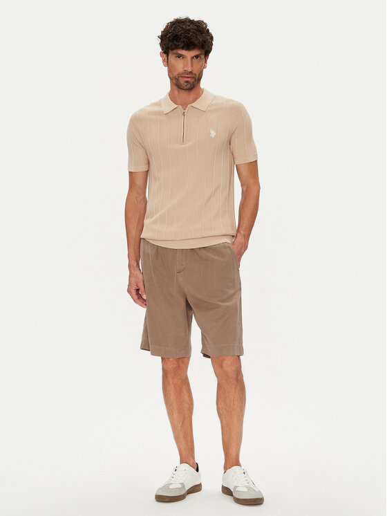 U.S. Polo Assn. U.S. Polo Assn. Polo marškinėliai MUP3369 Smėlio Slim Fit
