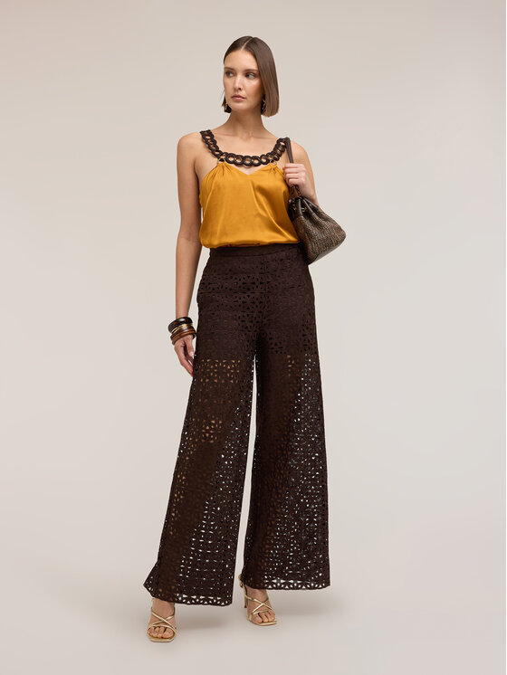 Motivi Motivi Pantaloni di tessuto P02UQ004664N0V2 Marrone Over Fit