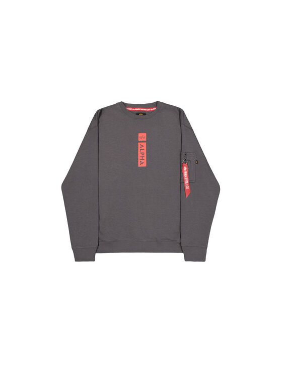 Alpha Industries Alpha Industries Bluza Alpha Reflective Print Sweatshirt Szary Regular Fit